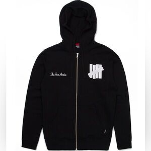 Undefeated Black Zip-Up Hoodie with White Chest Logo